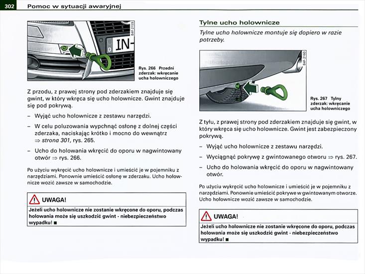 podręcznik  AUDI-A6  instrukcja - 302 Pomoc w sytuacji awaryjnej.jpg