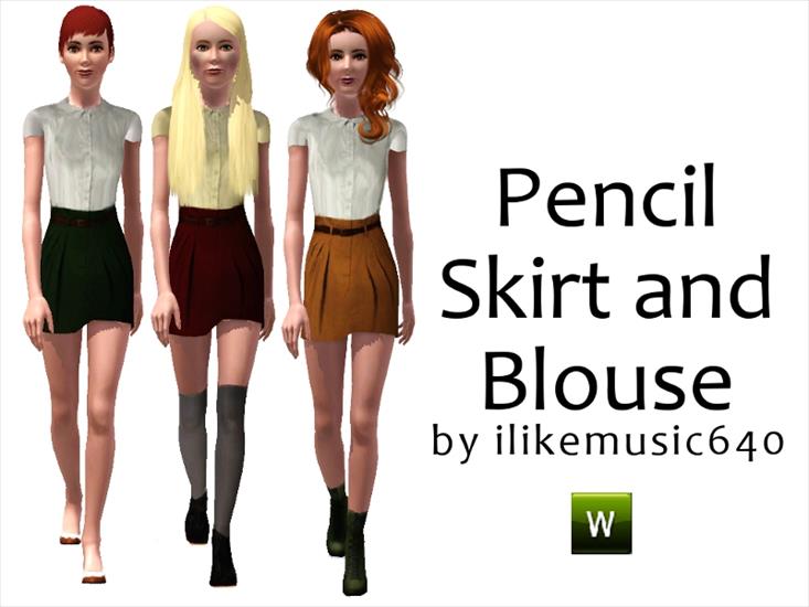 Spódnice - Pencil Skirt and Blouse.jpg