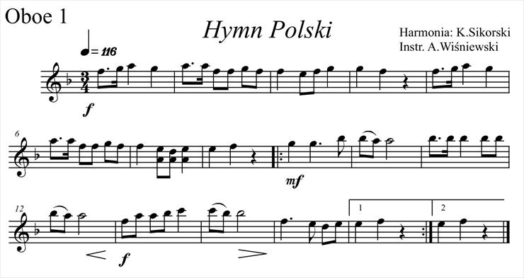 Hymn RP - ins. Wiśniewski F- dur - Finale 2005 - Hymn Polski.partytura - 003 Oboe 1.jpg