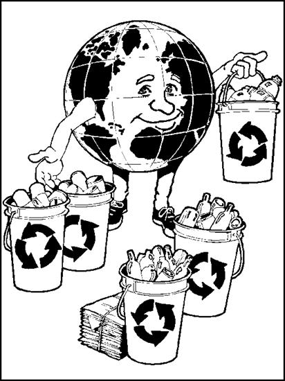 odpady segregacja - odpady, śmieci, segregacja, recykling - kolorowanka 63.GIF