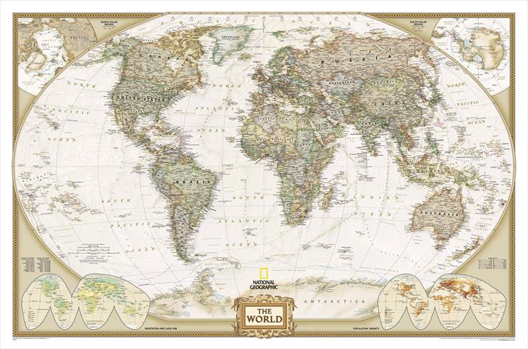Tapety - National Geographic Map World Political - Antique Tones.jpg