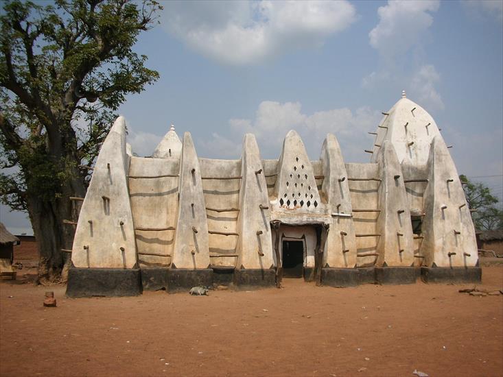 z mułu,gliny,piasku - GhanaLarabanga_mosque.jpg