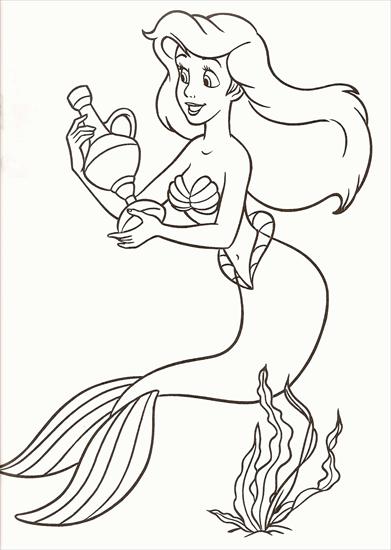 DISNEY Księżniczki - Księżniczki Disneya Ariel - kolorowanka 50.GIF
