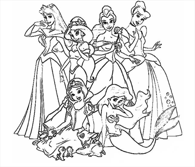 Księżniczki - Księżniczki Disneya - kolorowanka 7.jpg