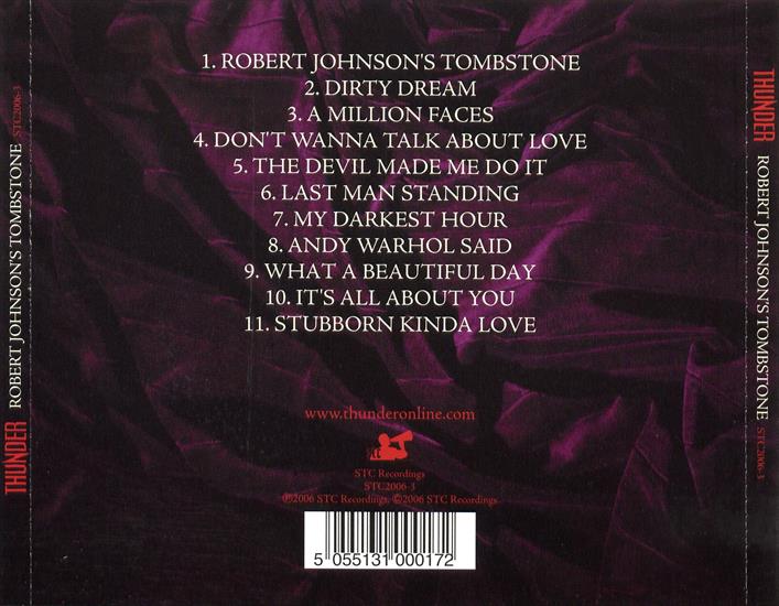 CD BACK COVER - CD BACK COVER - THUNDER - Robert Johnsons Tombstone.bmp