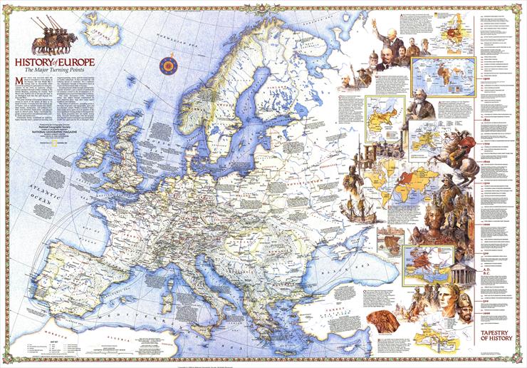 Mapy National Geographic. 539 map. Wysoka jakość - Europe - History The Major Turning Points 1983.jpg